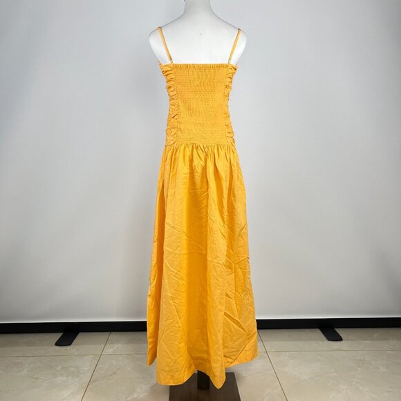 NWT Farm Rio Gathered Drop Waist Maxi Dress Size S Orange Cotton - Picture 7 of 15